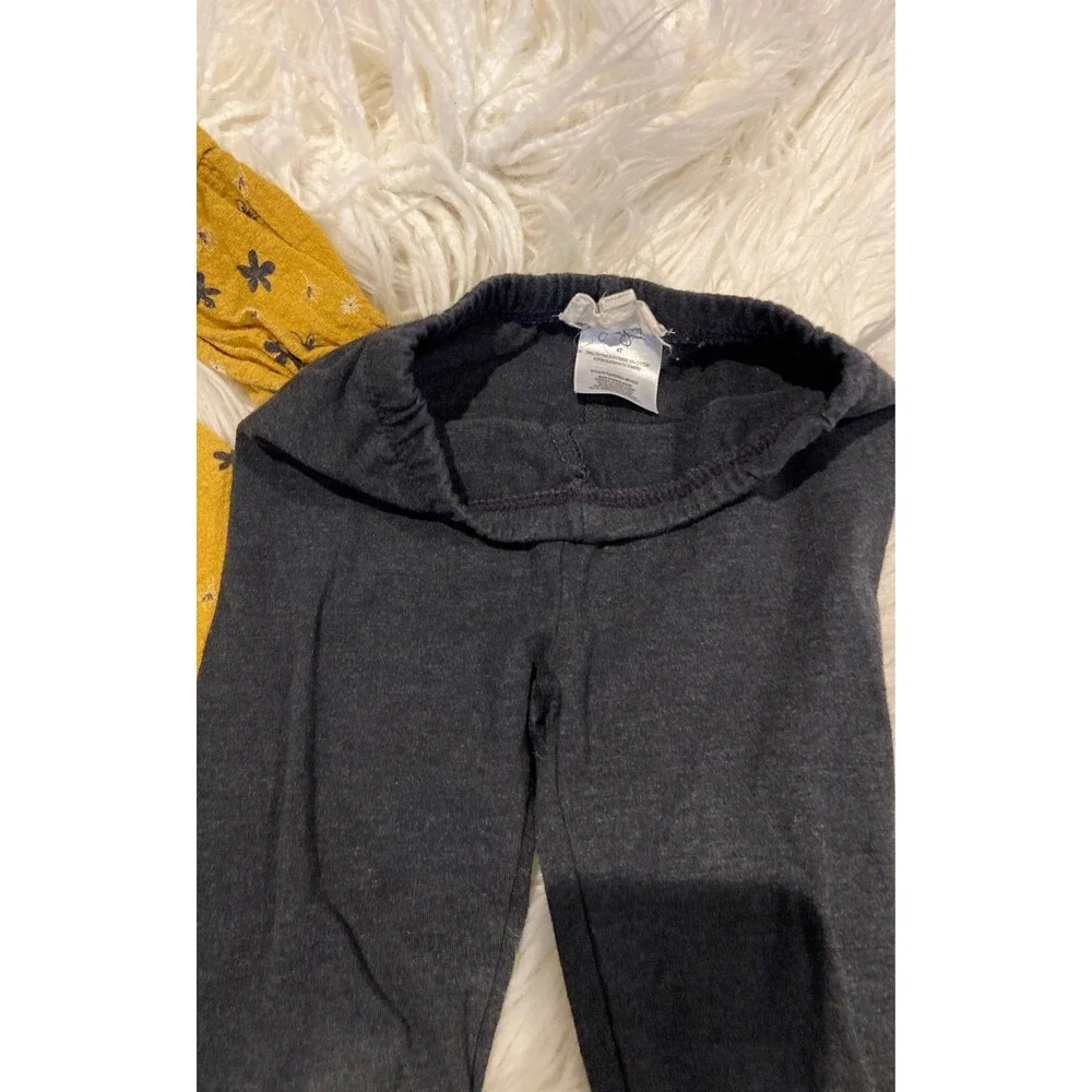 Size 4 Jessica Simpson mustard and charcoal grey floral shit outfit